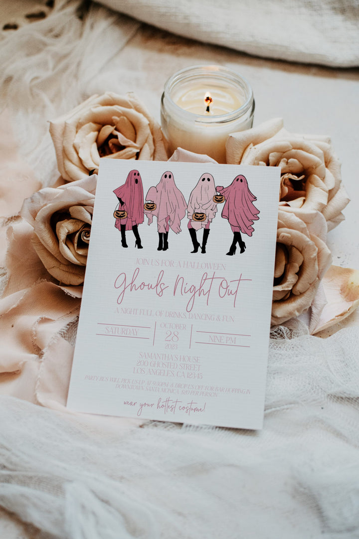 Girls Night Halloween Invitation - Adult Halloween Invite - Ghouls Night Halloween Invite - Girls Night Halloween Invitation - Mean Ghouls Halloween Invitation