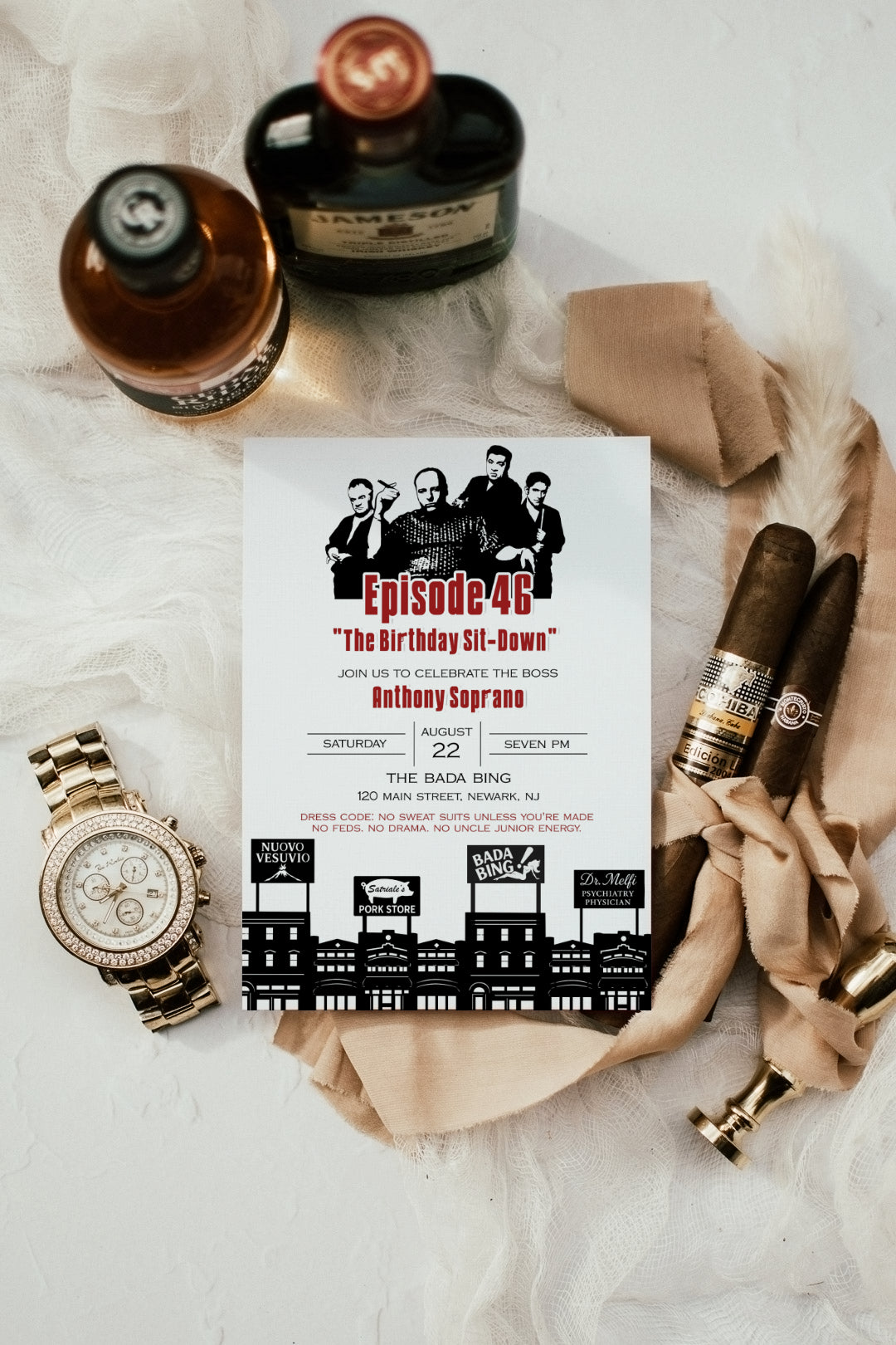 The Sopranos Birthday Invitation - Sopranos Invitation