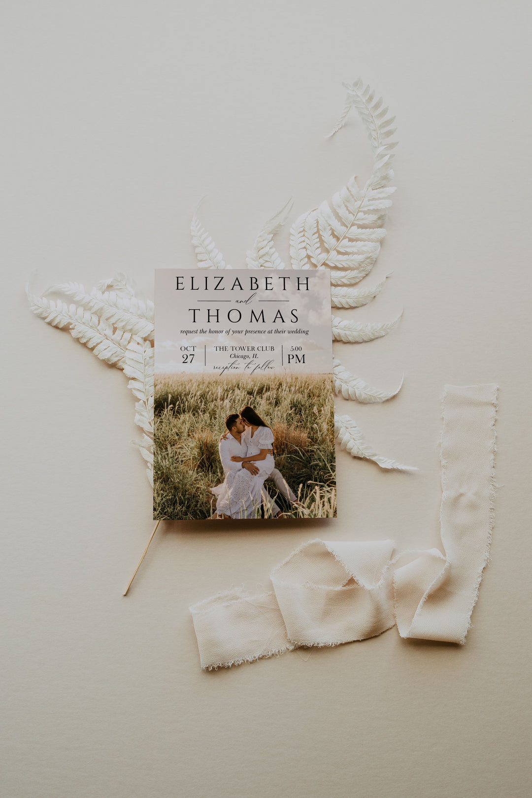 Modern Photo Wedding Invitation - Picture Wedding Invitation - Minimalist Wedding Invite - Minimal Wedding Invitation with Picture - Simple Wedding Invitation