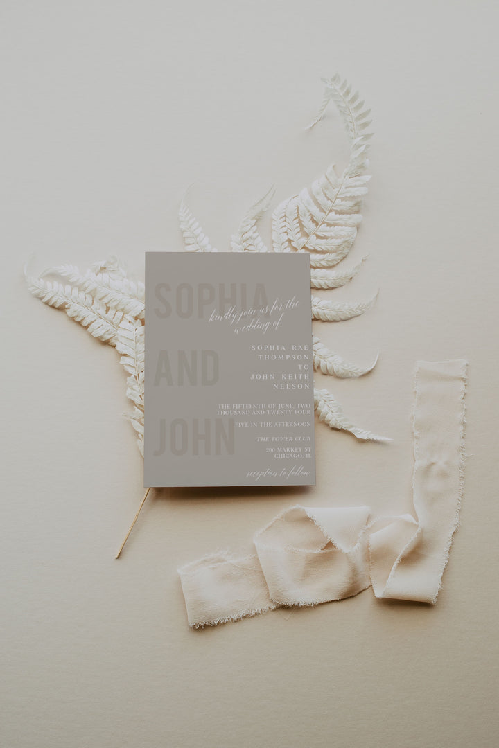 Wedding Invitation with QR code - Minimal Wedding Invite - Modern Wedding Invite - Simple Wedding Invite - Minimalist Wedding Invitation