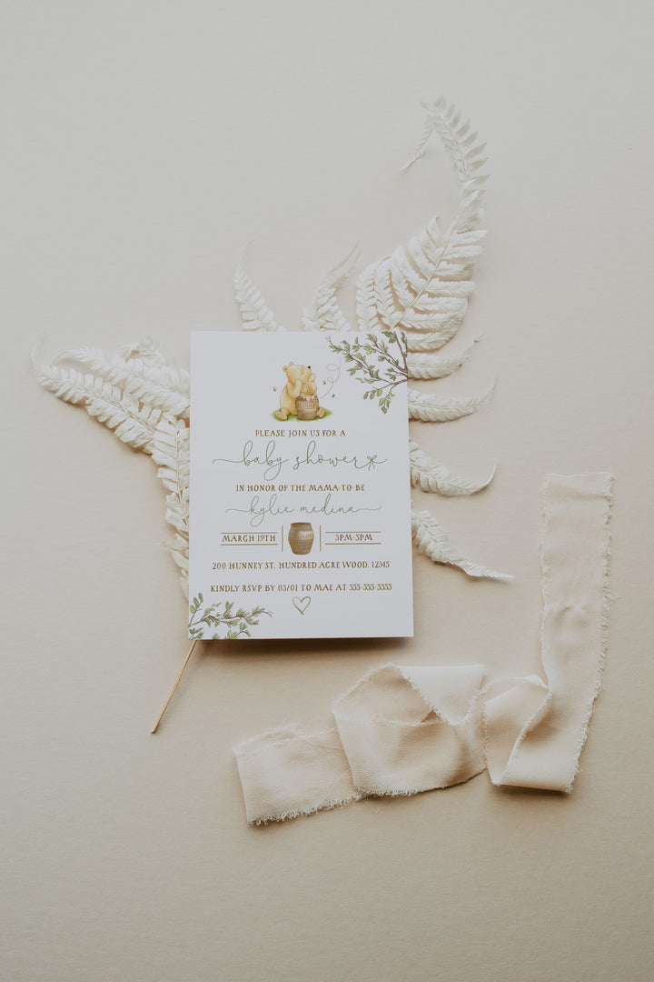 Winnie the Pooh Baby Shower Invitation - Winnie the Pooh Invite - Vintage Winnie the Pooh Baby Shower Invitation - Classic Winnie the Pooh