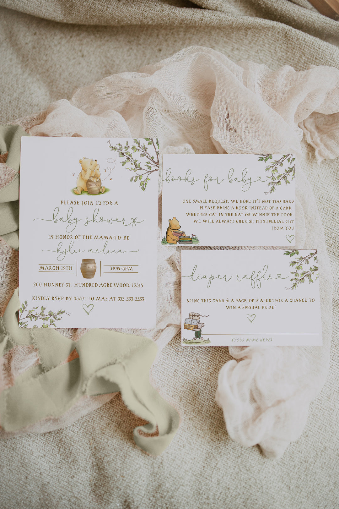 Winnie the Pooh Baby Shower Invitation - Winnie the Pooh Suite - Classic Winnie the Pooh Theme - Vintage Winnie the Pooh Baby Shower Invite