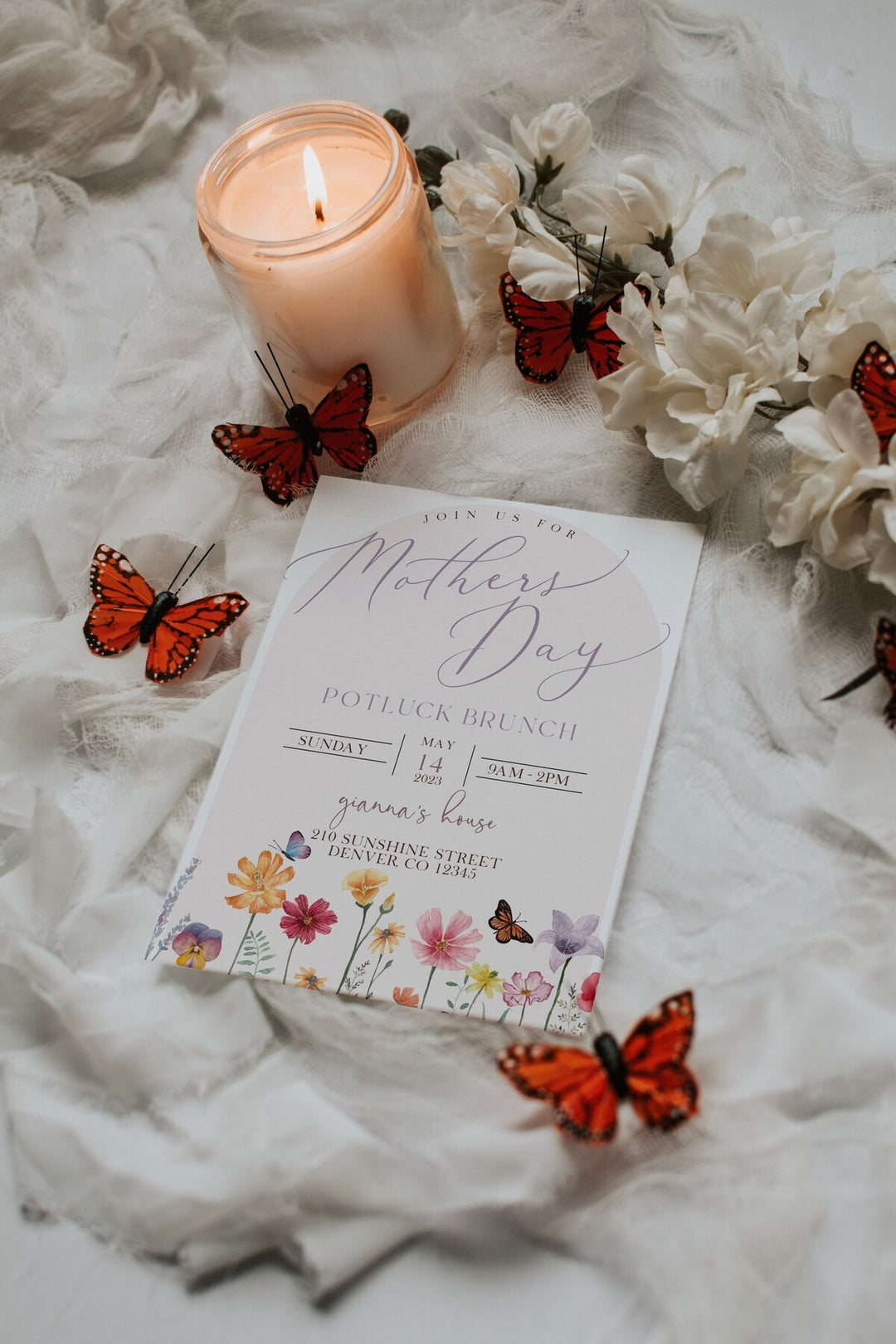 Mothers Day Brunch Invitation - Mothers Day Potluck Invitation - Mothers Day Floral Invitation - Editable Mothers Day Invitation - Digital