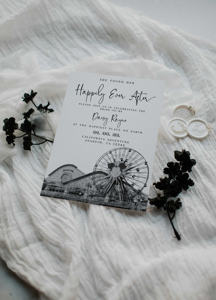 Theme Park Bachelorette Invitation - Theme Park Bachelorette Weekend - Bachelorette Weekend Invitation - Bachelorette Party Invitation - DIY