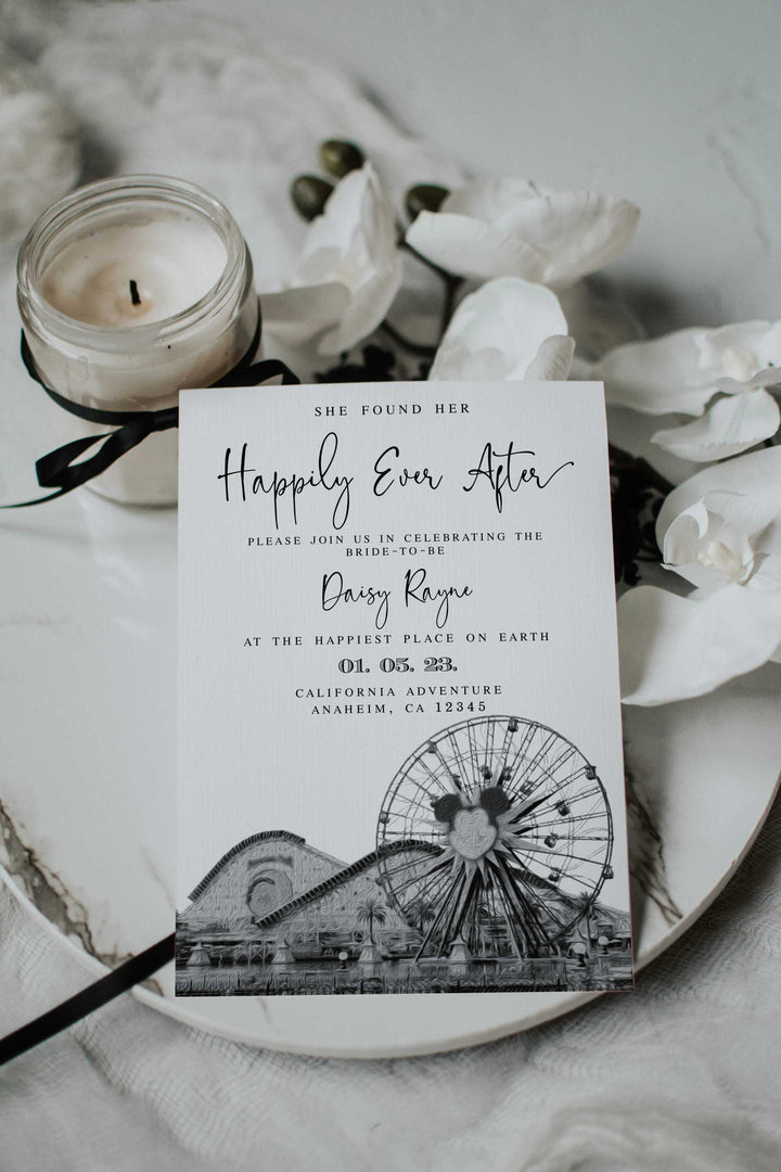Theme Park Bachelorette Invitation - Theme Park Bachelorette Weekend - Bachelorette Weekend Invitation - Bachelorette Party Invitation - DIY