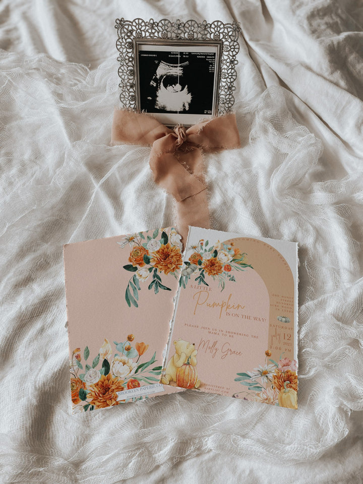 Boho Fall Winnie The Pooh Baby Shower Invitation - Boho Fall Winnie The Pooh Baby Shower Invitation - Baby Girl Winnie the Pooh Invitation - Boho Baby Shower Invitation