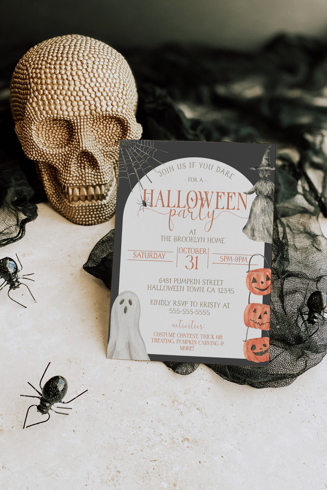 Halloween Invitation - 90's Halloween Invitation - 90s Halloween Aesthetic Party - Halloween Party Digital Invitation - Cute Halloween Invitation