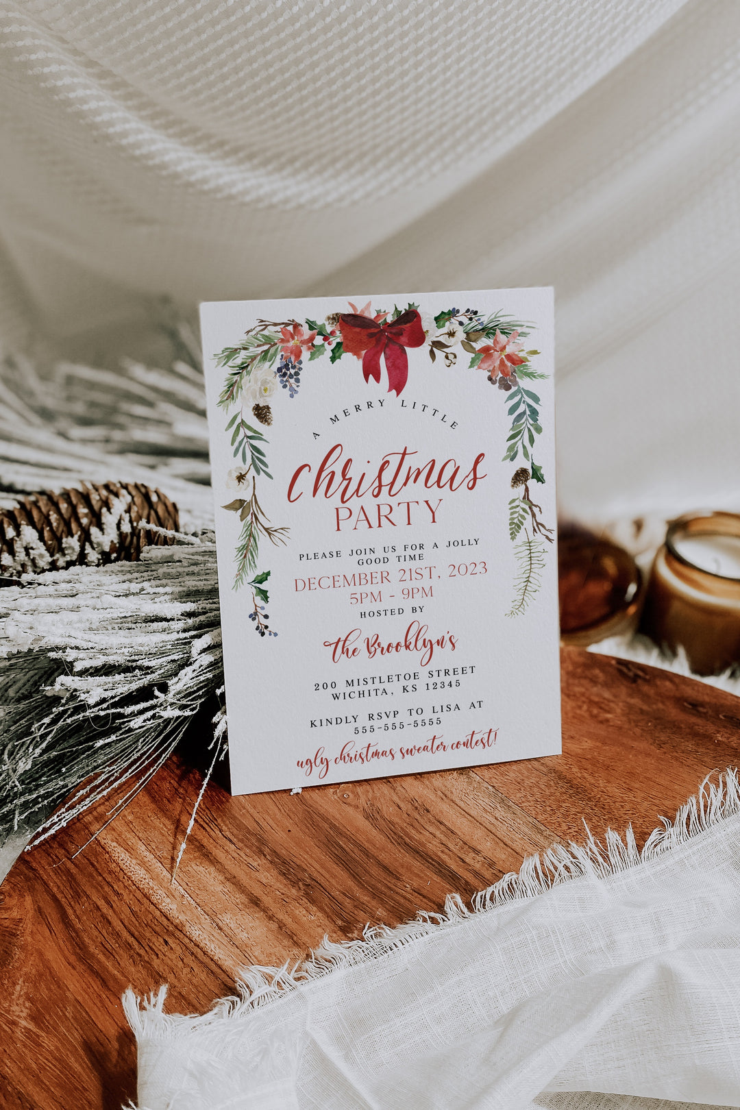 Christmas Party Invitation - Paperless Post Christmas Invitation - Editable Christmas Invitation - Christmas Dinner Invitation - Xmas Invite