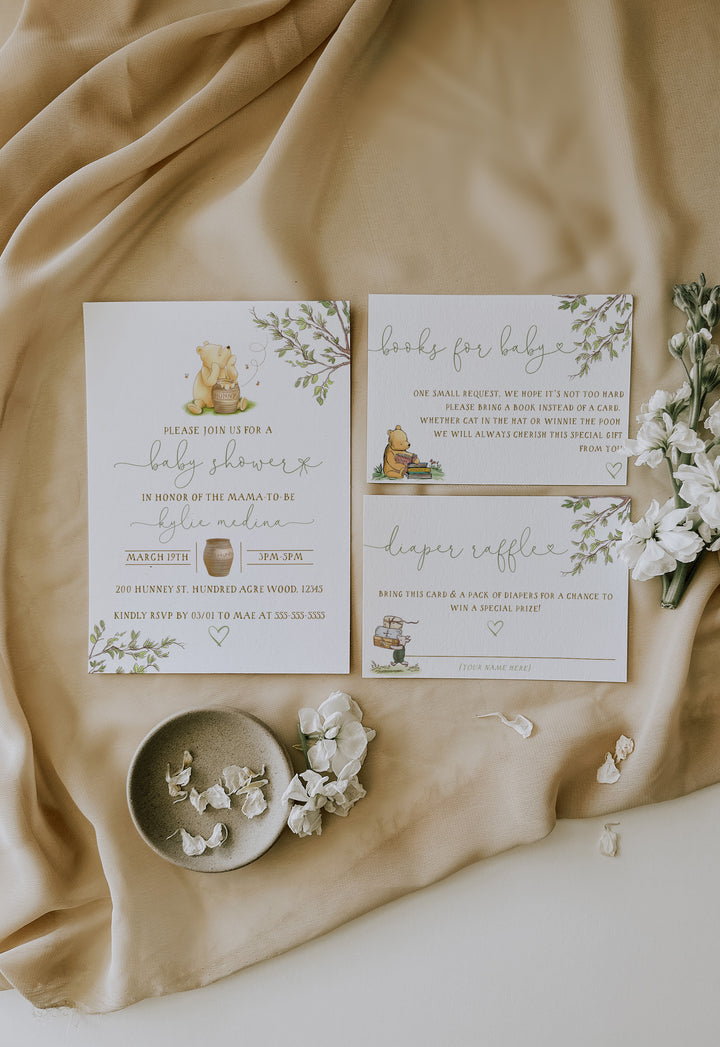 Winnie the Pooh Baby Shower Invitation - Winnie the Pooh Suite - Classic Winnie the Pooh Theme - Vintage Winnie the Pooh Baby Shower Invite
