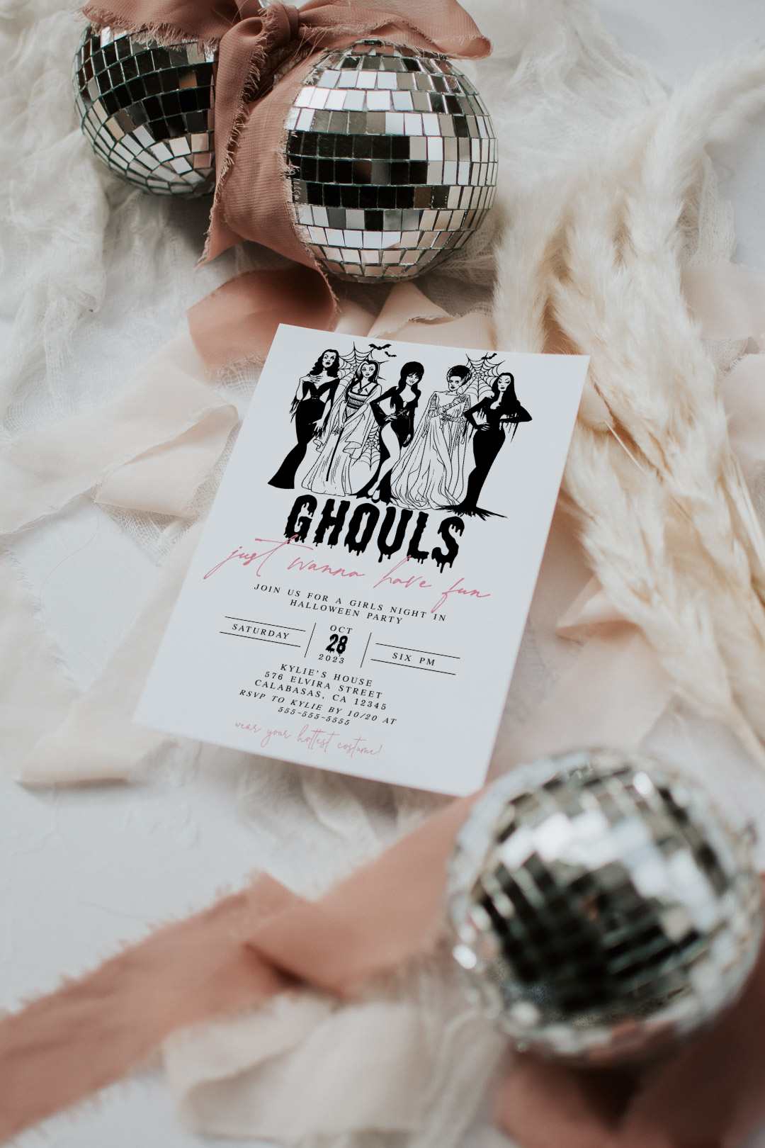 Halloween Girls Night Out Invitation - Ghouls Night Out Invitation - Halloween Party Invite - Adult Halloween Party Invitation - Girls Night In Halloween Invitation