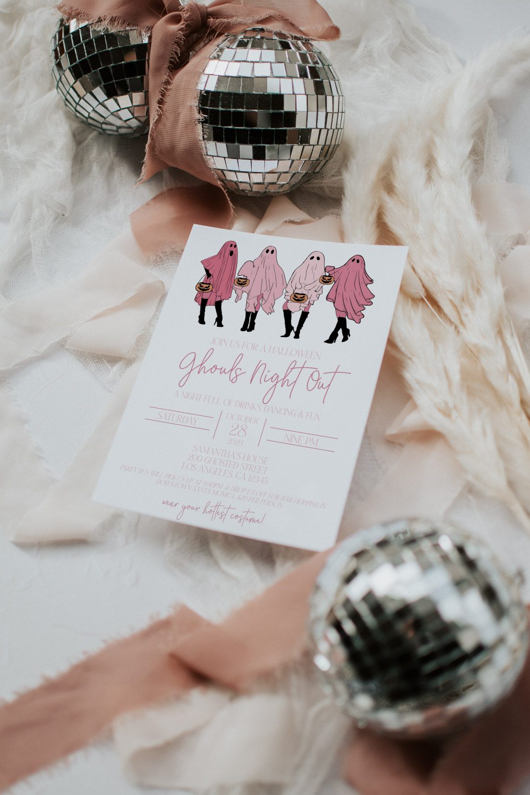 Girls Night Halloween Invitation - Adult Halloween Invite - Ghouls Night Halloween Invite - Girls Night Halloween Invitation - Mean Ghouls Halloween Invitation