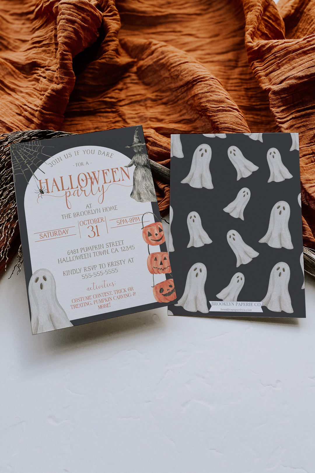Halloween Invitation - 90's Halloween Invitation - 90s Halloween Aesthetic Party - Halloween Party Digital Invitation - Cute Halloween Invitation