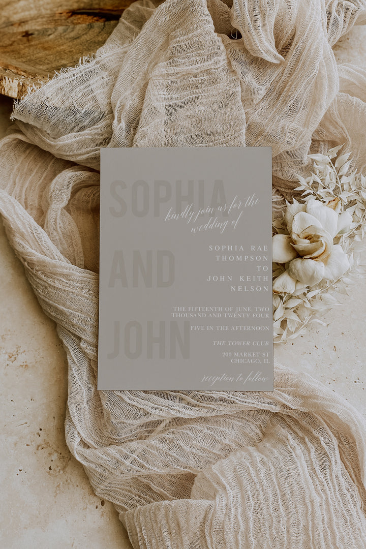 Wedding Invitation with QR code - Minimal Wedding Invite - Modern Wedding Invite - Simple Wedding Invite - Minimalist Wedding Invitation