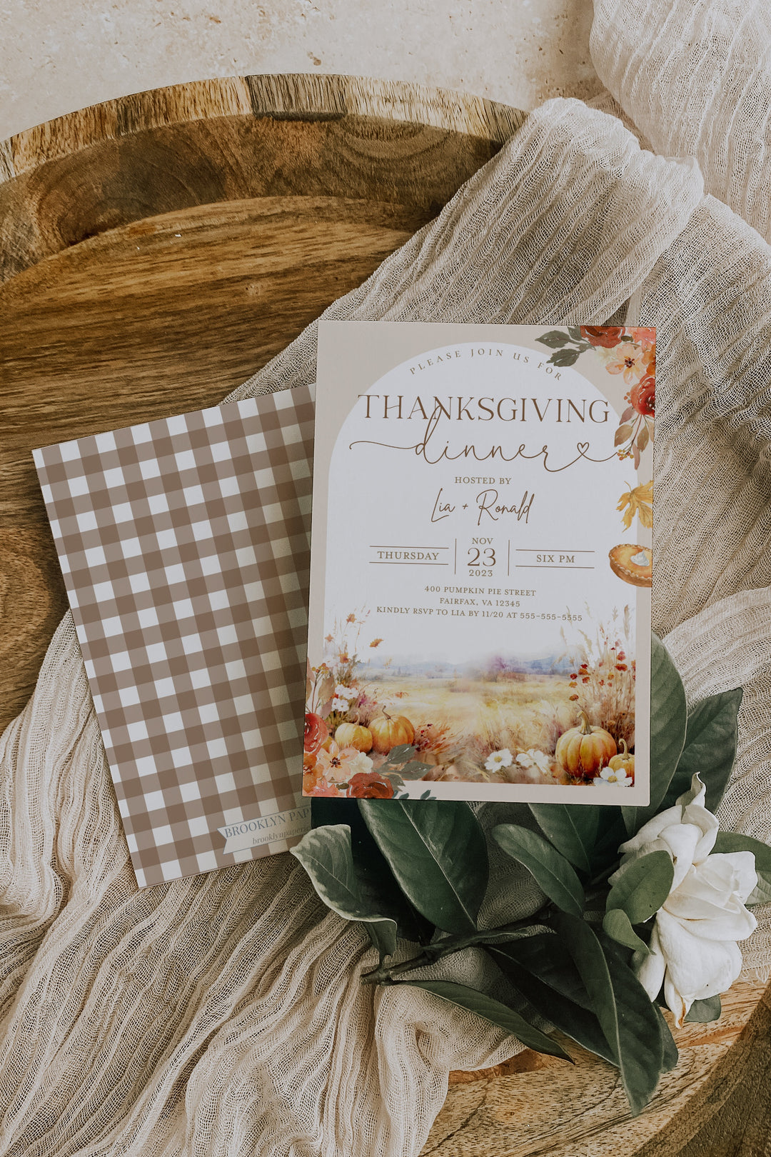Thanksgiving Invitation & Menu - Thanksgiving Dinner Invite - Fall Dinner Invitation - Thanksgiving Menu Invitation - Thanksgiving Menu 5x7 Invitation Menu