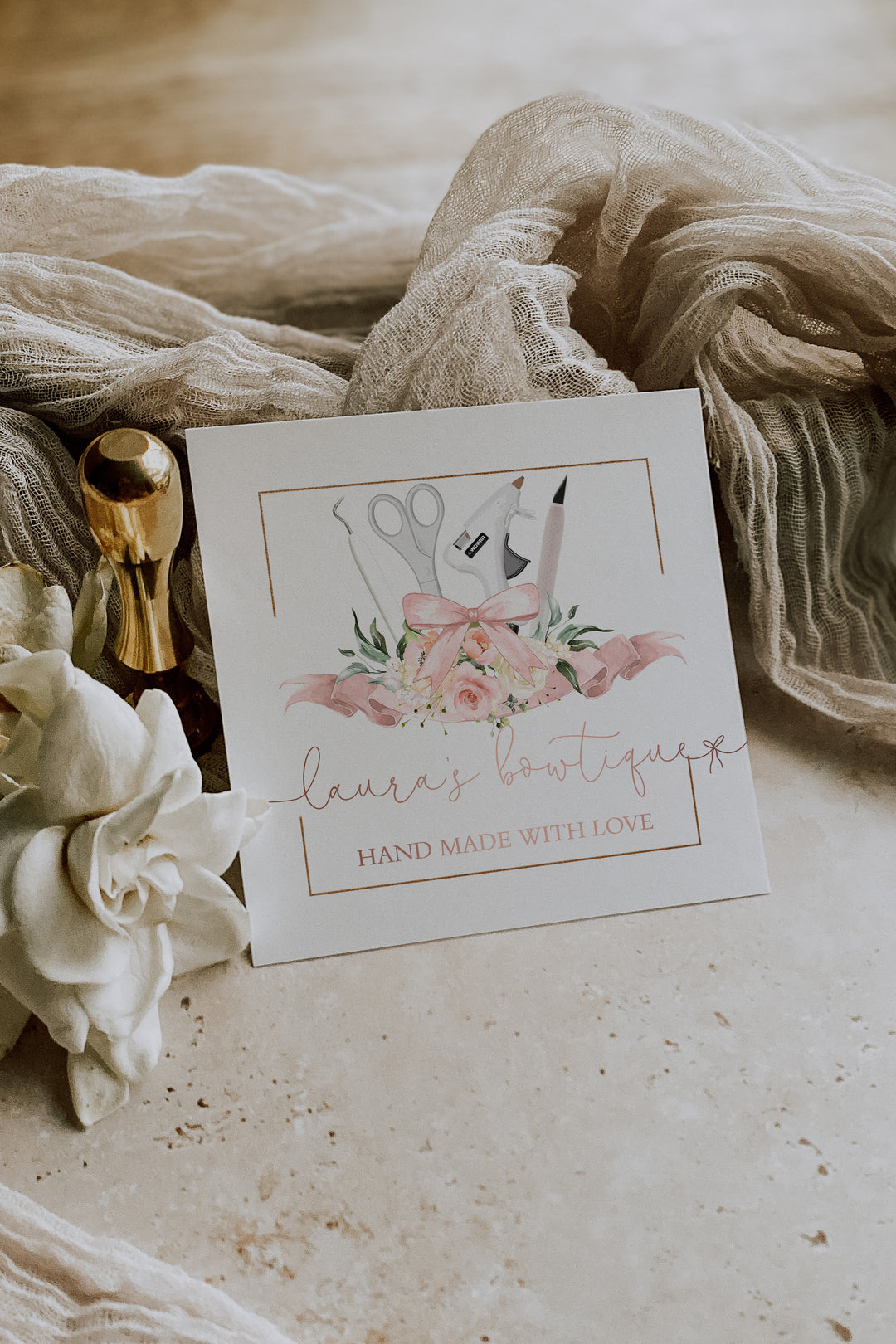 Bow Business Logo - Bow Maker Logo - Bow Company Logo - Hair Accessory Logo - Crafter Logo - Hair Bow Logo - Feminine Logo - Premade Logo Design