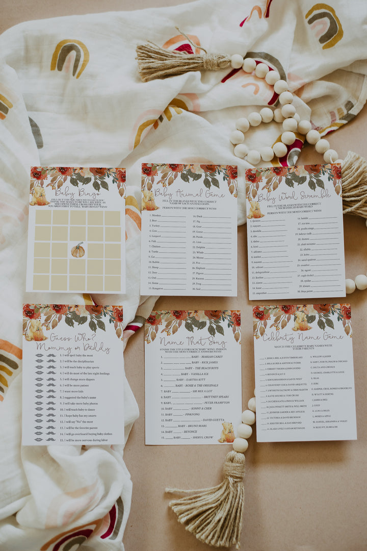 15 Winnie The Pooh Baby Shower Games - Baby Shower Game Bundle - Instant Download Baby Shower Games - Winnie The Pooh Games - Party Games