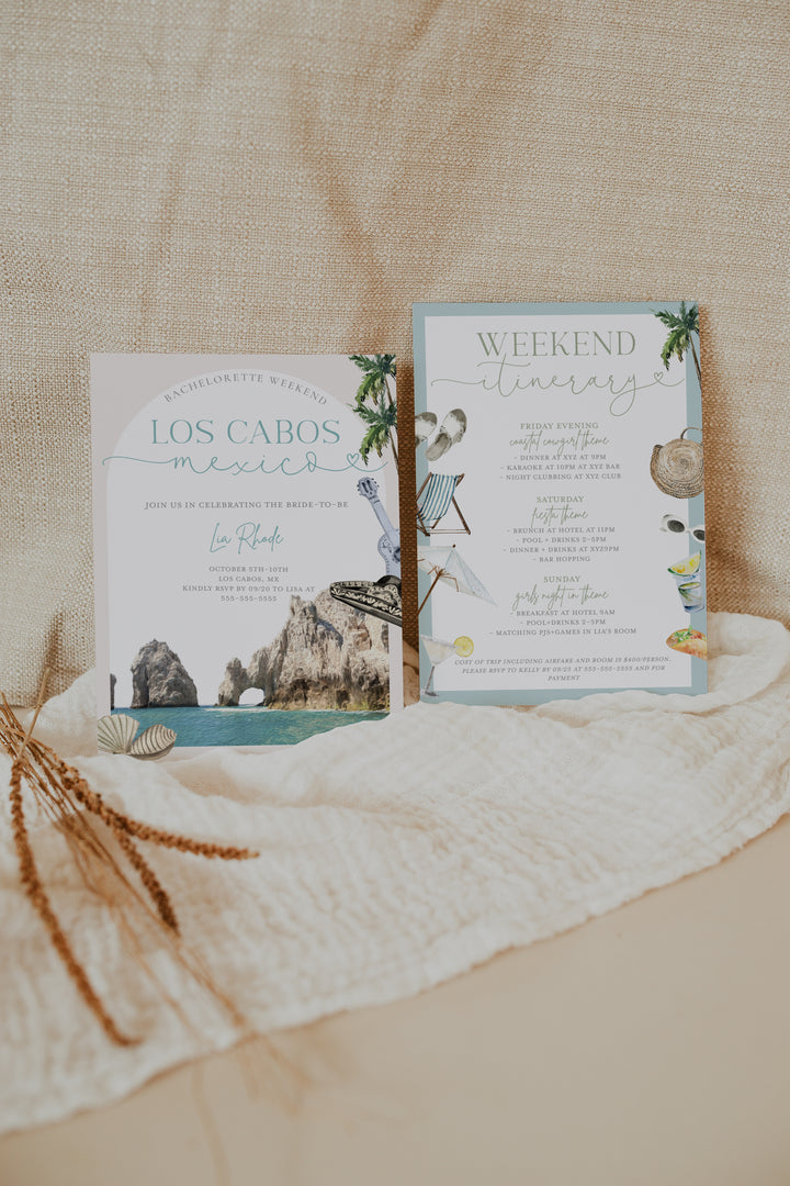 Cabo Bachelorette Invitation - Cabo Girls Trip Invitation - Cabo Bachelorette Itinerary - Cabo Bachelorette Weekend Invite - Cabo Invite