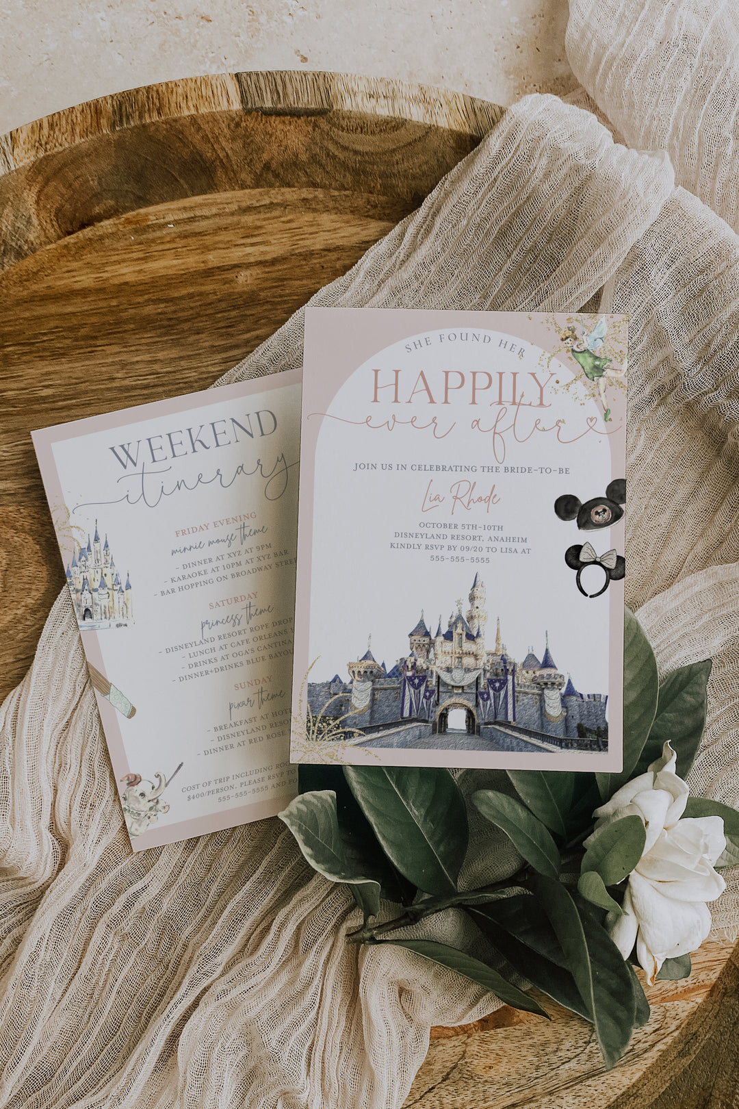 Theme Park Bachelorette Invitation - Castle Bachelorette Invite - Magical Theme Park Bachelorette Party - Bachelorette Weekend Itinerary