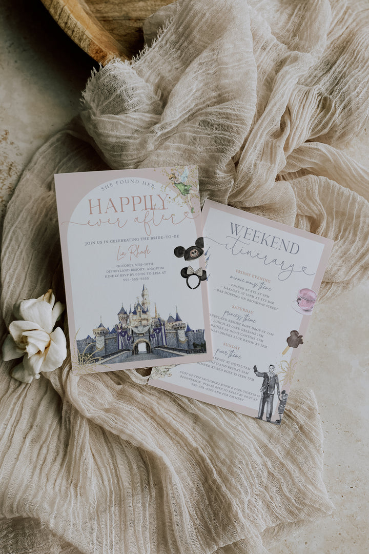 Theme Park Bachelorette Invitation - Castle Bachelorette Invite - Magical Theme Park Bachelorette Party - Bachelorette Weekend Itinerary