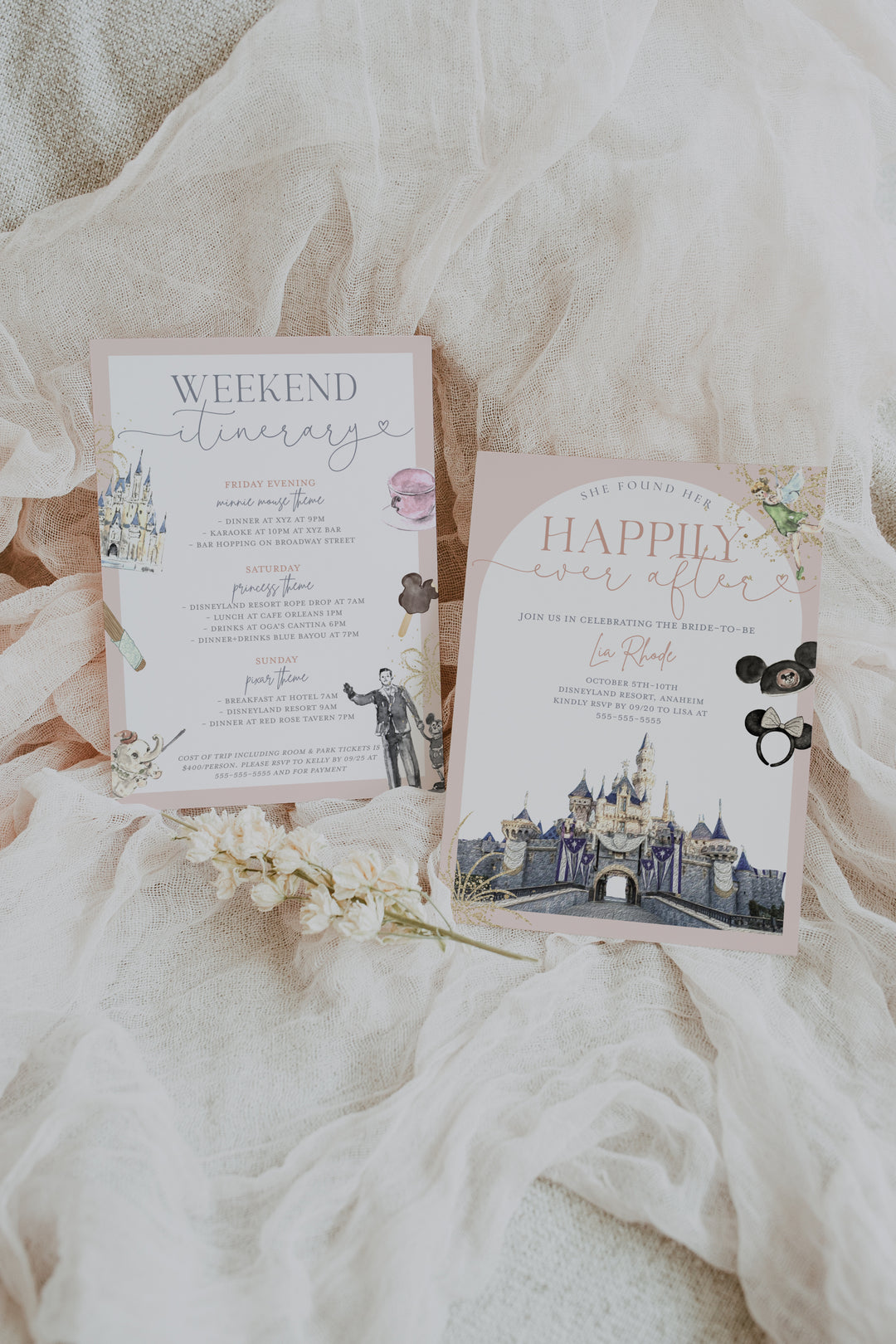 Theme Park Bachelorette Invitation - Castle Bachelorette Invite - Magical Theme Park Bachelorette Party - Bachelorette Weekend Itinerary