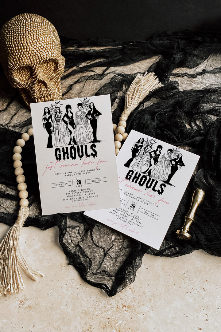 Halloween Girls Night Out Invitation - Ghouls Night Out Invitation - Halloween Party Invite - Adult Halloween Party Invitation - Girls Night In Halloween Invitation