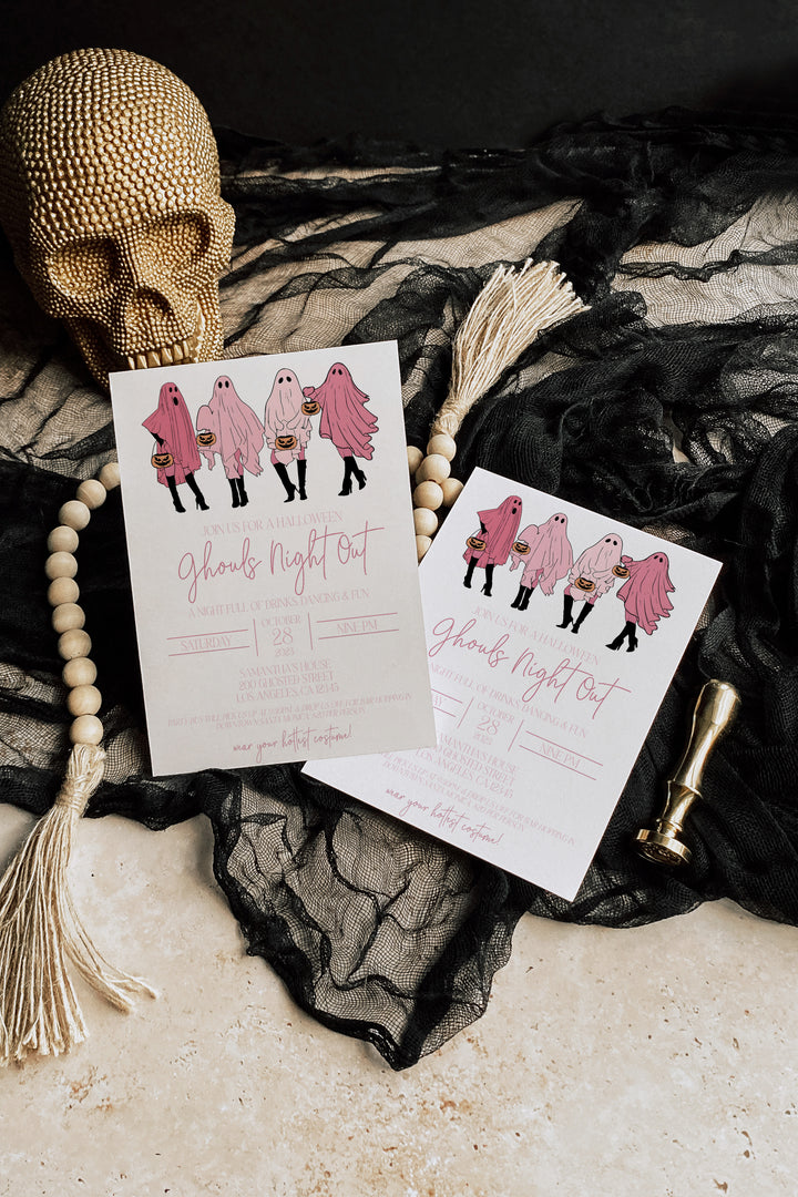 Girls Night Halloween Invitation - Adult Halloween Invite - Ghouls Night Halloween Invite - Girls Night Halloween Invitation - Mean Ghouls Halloween Invitation