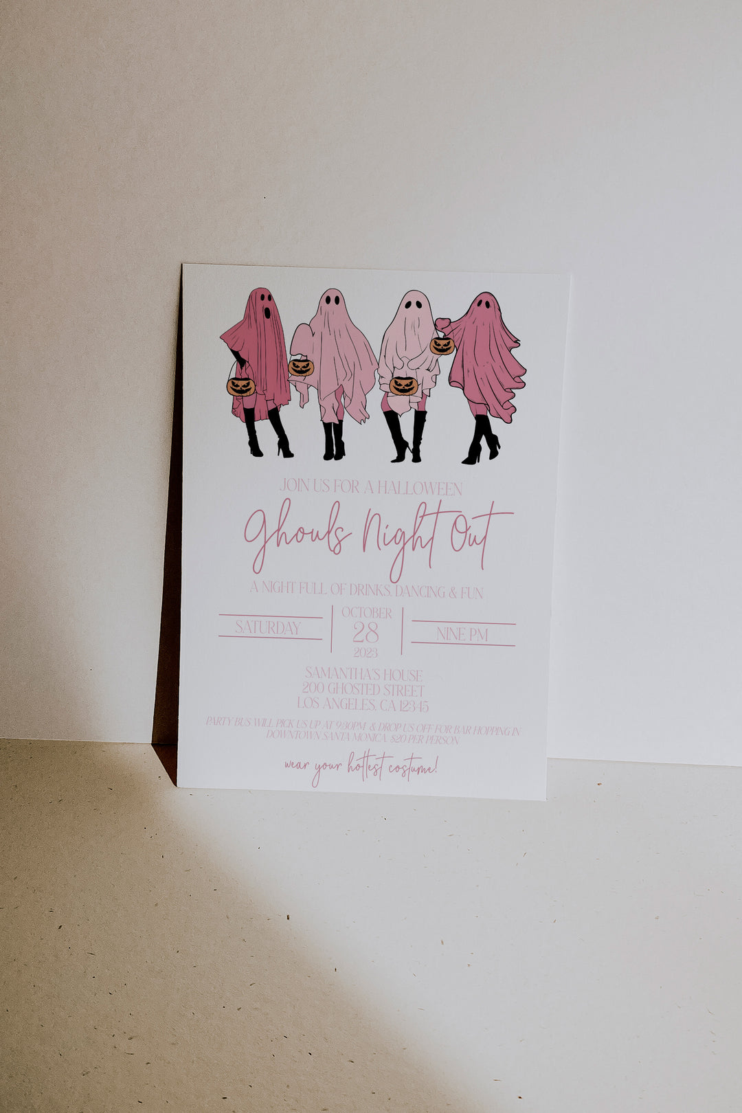 Girls Night Halloween Invitation - Adult Halloween Invite - Ghouls Night Halloween Invite - Girls Night Halloween Invitation - Mean Ghouls Halloween Invitation