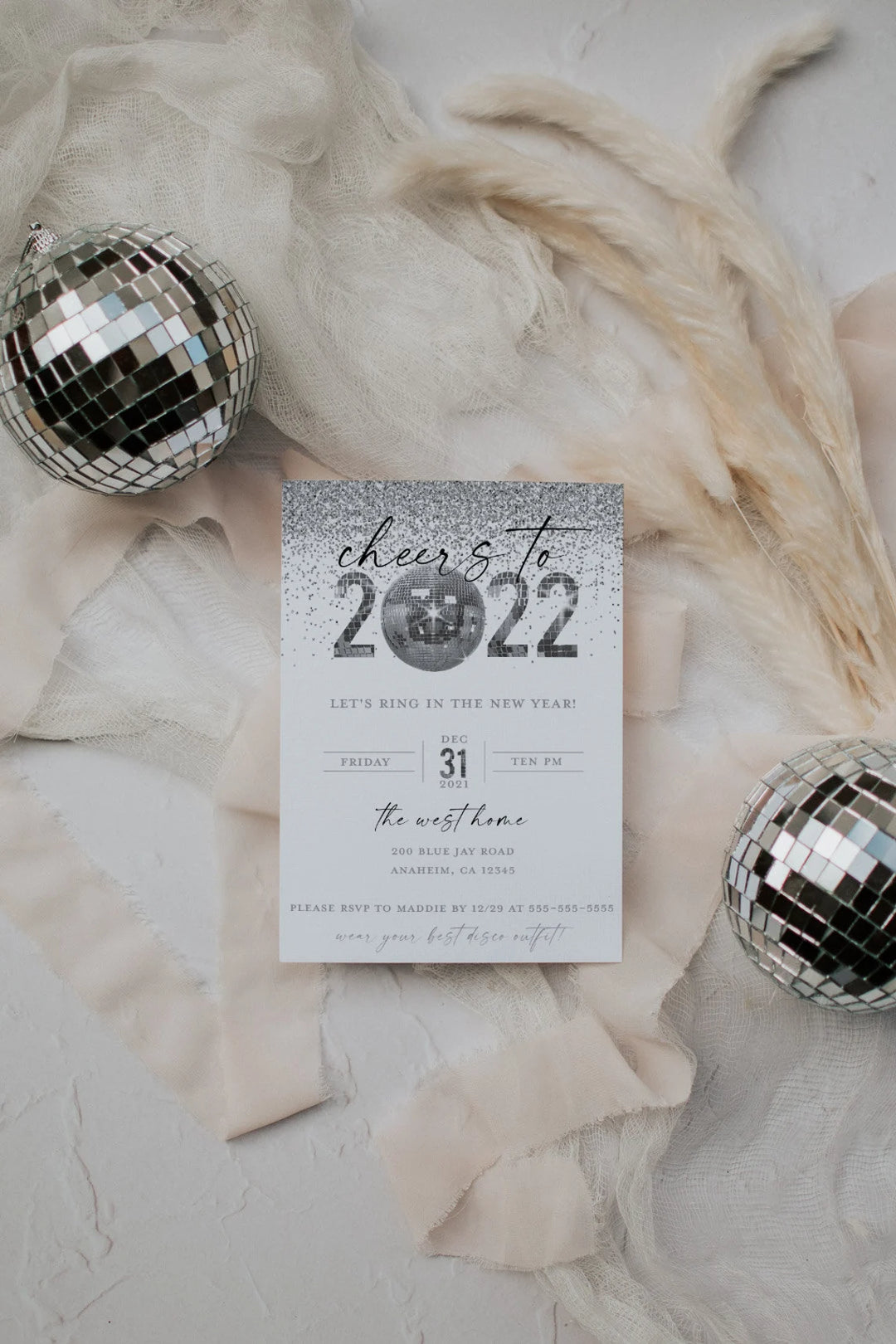 Disco Invitation Mockup - Retro Invitation Mockup- 5x7 Boho Mockup - Disco Birthday Mock-up - Disco Bachelorette Mockup- Boho Mockup 5x7 A7