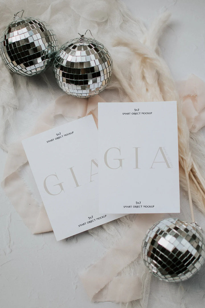 Double Invitation Mockup- Disco Invitation Mockup- Double Sided Invitation Mockup- 5x7 Double Mockup - Boho Double Mockup - Disco Theme A7