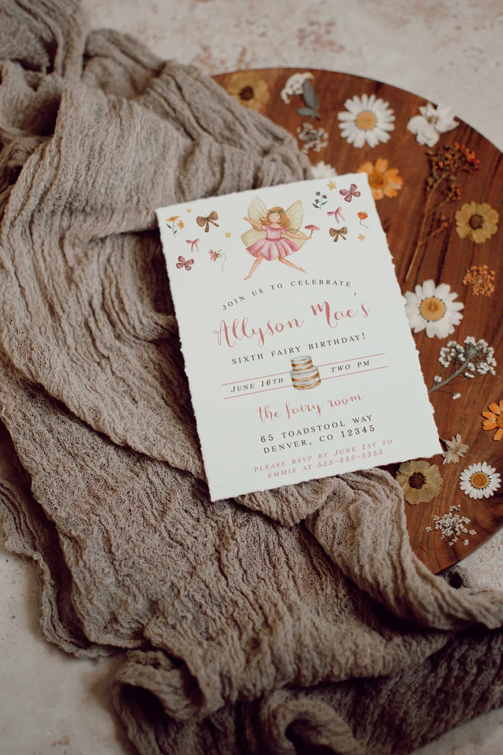 Invitation Mockup - Linen Invitation Mockup - 5x7 Wildflower Mockup - 5x7 Boho Pressed Flower Mockup - 5x7 Stationary Mockup Boho - A6