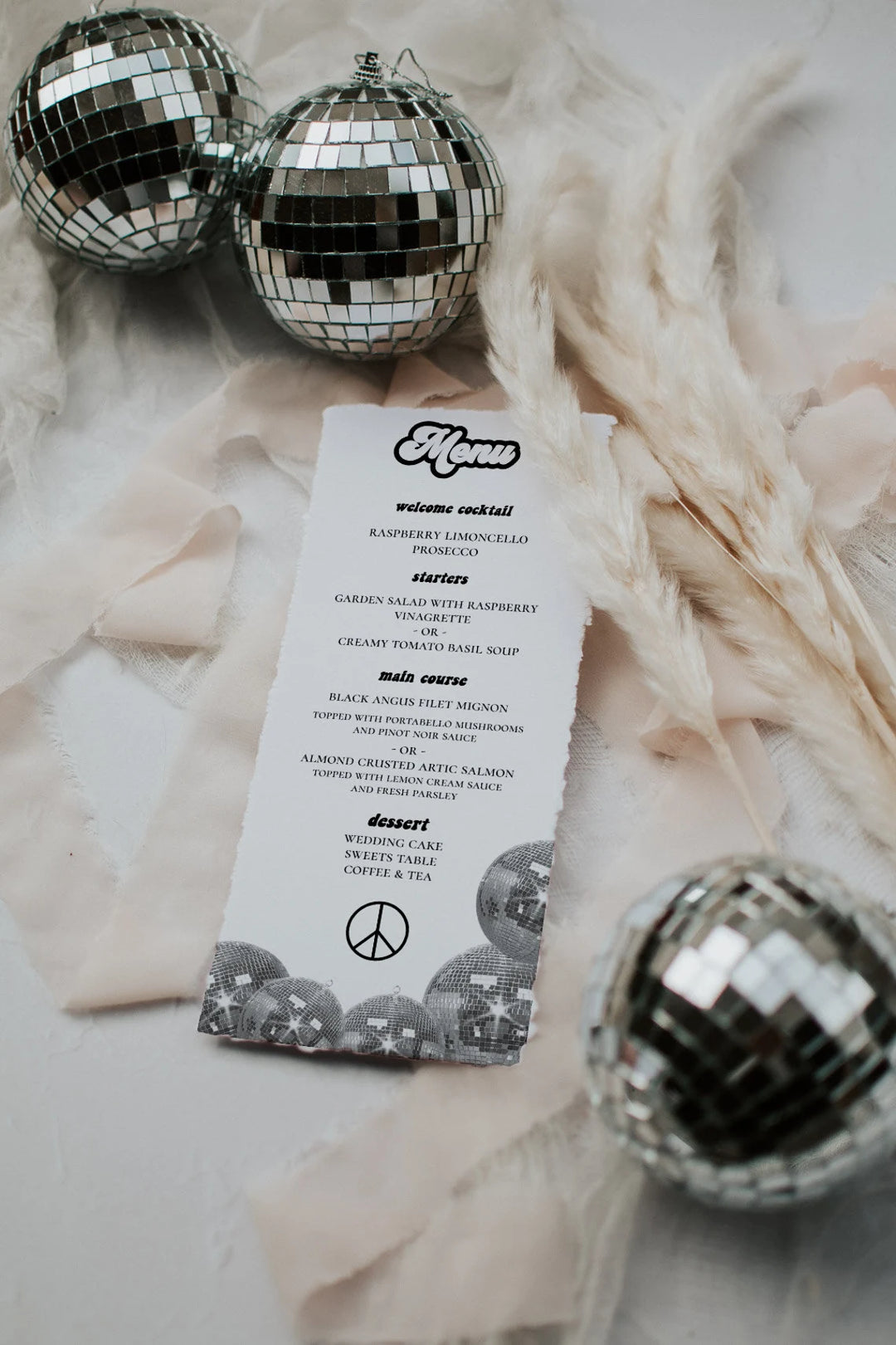 Menu Mockup - Wedding Program Mockup - 4x9 Mockup - Disco Themed Mockup - Disco Party Mockup - 4x9 Disco Mockup - Wedding Menu Mockup - Boho