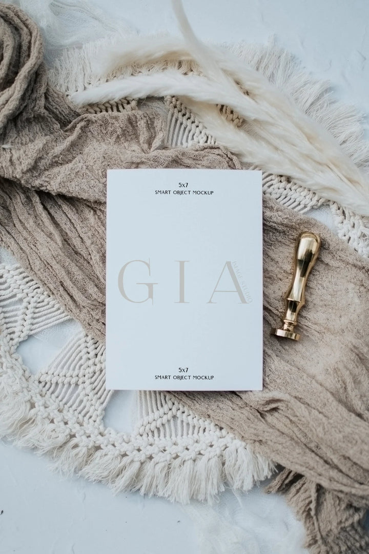 5x7 Boho Mockup - Boho Pampas Mockup - Pampas 5x7 Mockup - Pampas Invitation Mockup - 5x7 Invitation Mockup - Boho 5x7 Mockup - Simple Boho