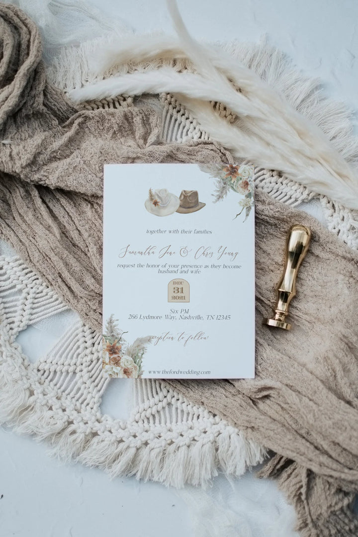 5x7 Boho Mockup - Boho Pampas Mockup - Pampas 5x7 Mockup - Pampas Invitation Mockup - 5x7 Invitation Mockup - Boho 5x7 Mockup - Simple Boho