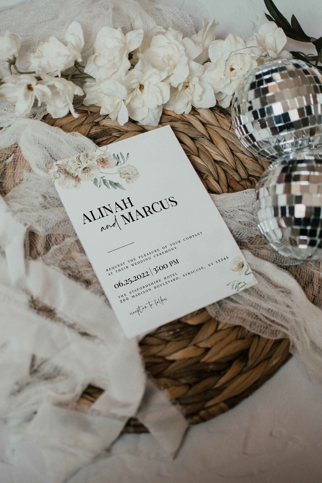 Invitation Mockup - Simple 5x7 Mockup - Wedding Invitation Mockup - Boho Mockup - 5x7 Paper Card Mockup - Minimal Mockup - Simple Mockup
