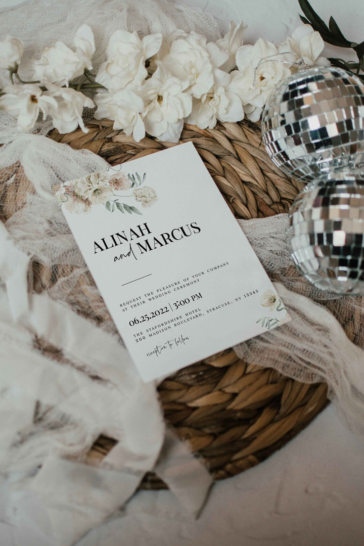Invitation Mockup - Simple 5x7 Mockup - Wedding Invitation Mockup - Boho Mockup - 5x7 Paper Card Mockup - Minimal Mockup - Simple Mockup