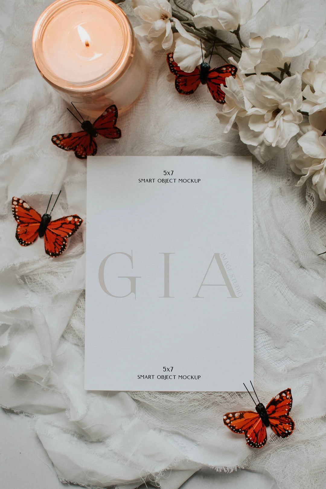 Invitation Mockup - Neutral Invitation Mockup - Stationery Mockup - Butterfly Mockup - 5x7 Boho Card Mockup - Boho Invitation Mockup - 5x7