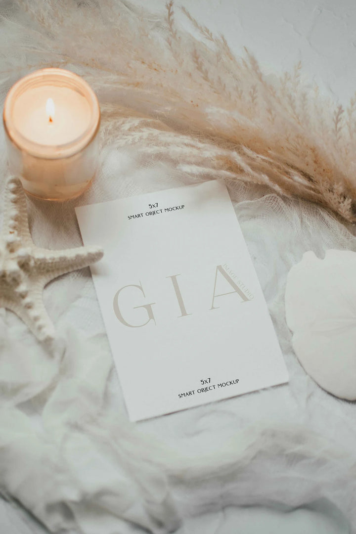 Nautical Invitation Mockup - Beach Theme Mockup - Ocean Theme Mockup - Seashells Invitation Mockup - Boho Beach Mockup - Airy Beach Mockup