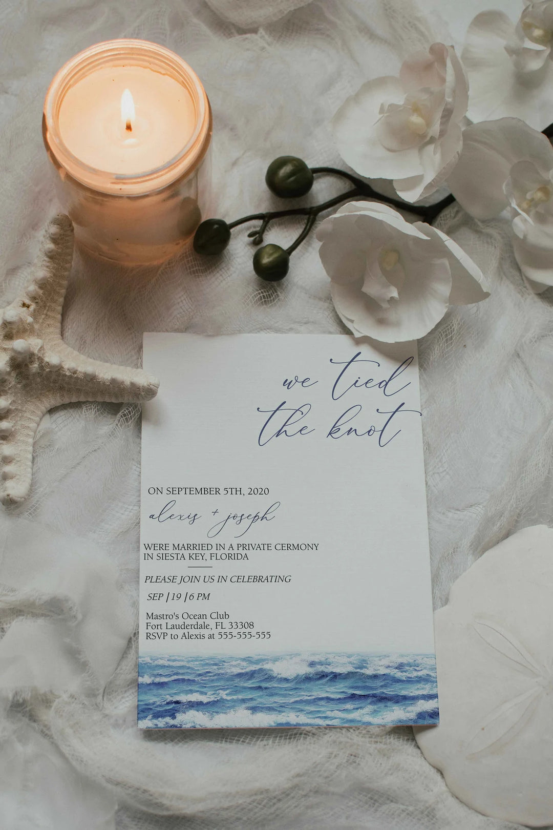 Ocean Theme Mockup - Beach Theme Mockup - Nautical Mockup - Wedding Card Mockup - Baby Shower Invitation Mockup - Seashell Invitation Mockup