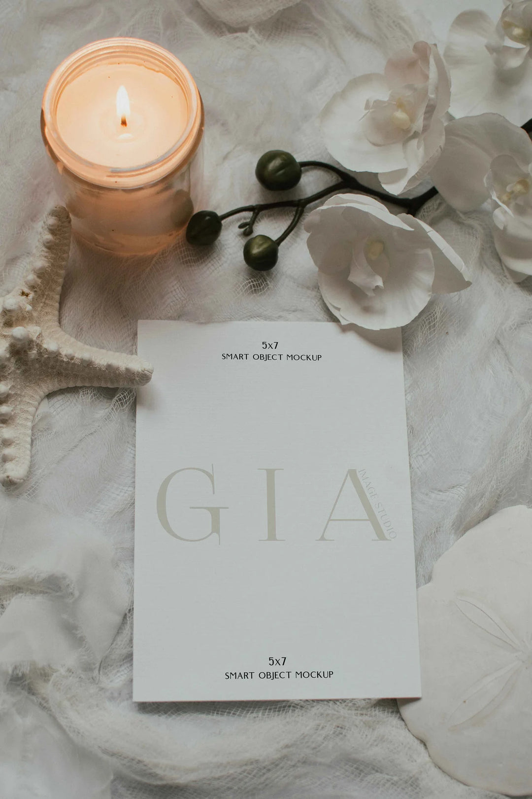 Ocean Theme Mockup - Beach Theme Mockup - Nautical Mockup - Wedding Card Mockup - Baby Shower Invitation Mockup - Seashell Invitation Mockup