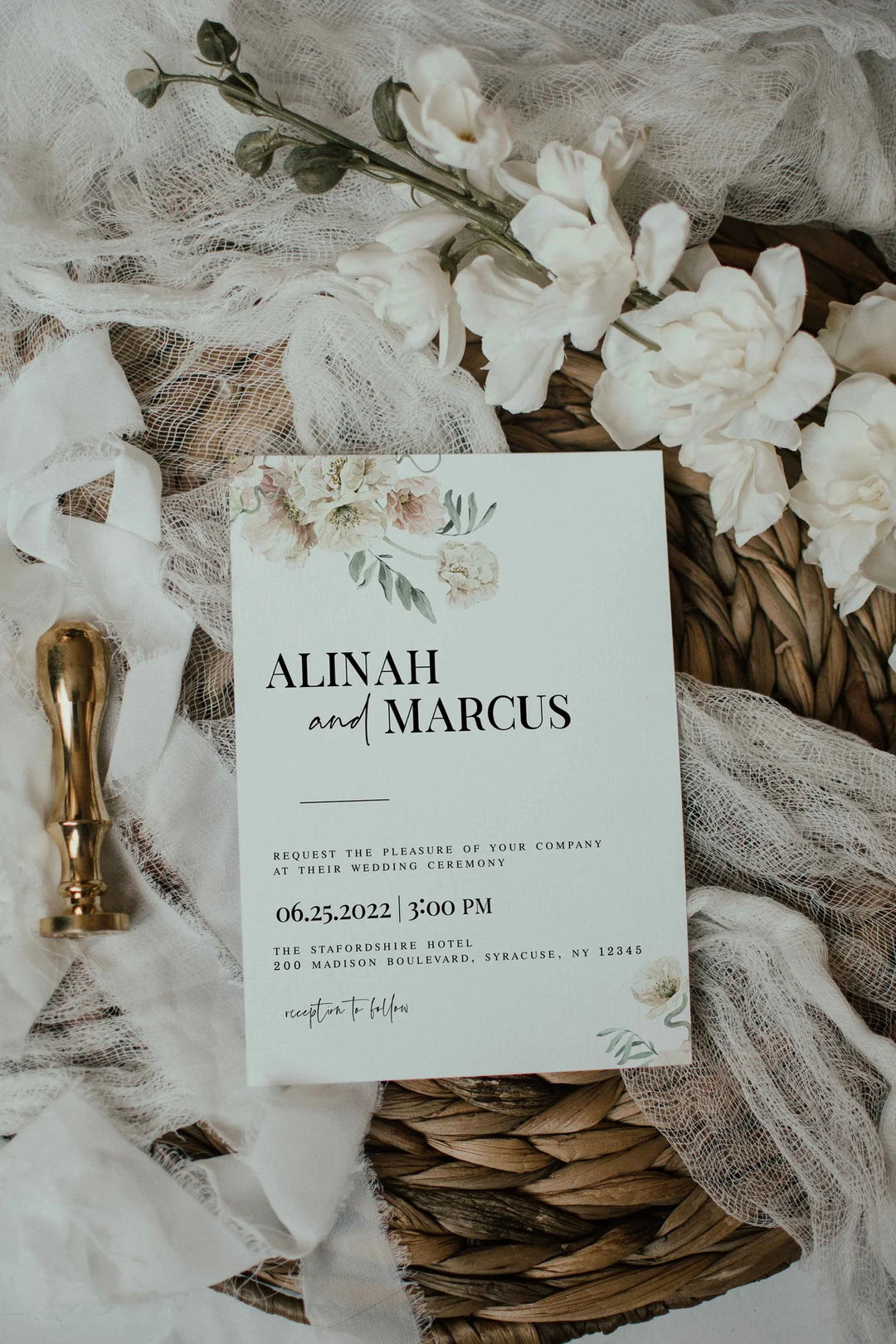 Simple Invitation Mockup - Wedding Invitation Mockup - Neutral Invitation Mockup - Classy Invitation Mockup - Boho Invitation Mockup - Airy