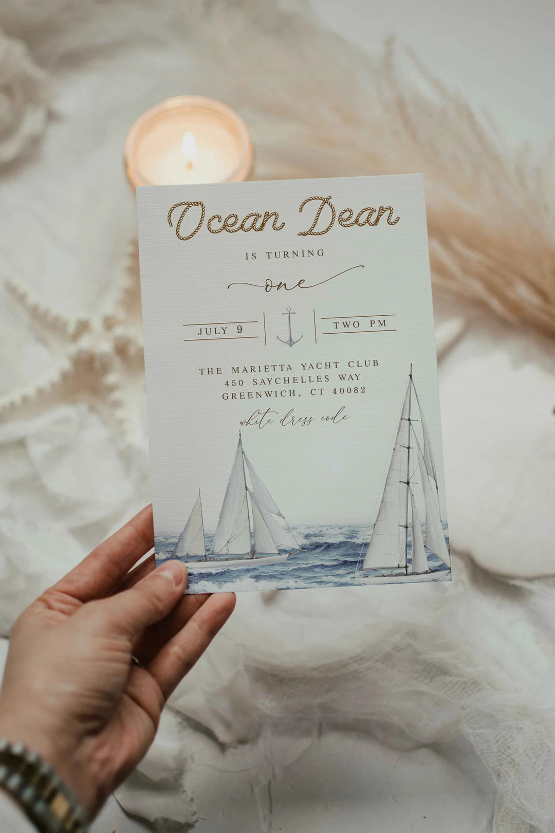 Beach Invitation Mockup - Ocean Invitation Mockup - Styled Invitation Mockup - Light Airy Mockup - Boho Neutral Invitation Mockup - Flatlay