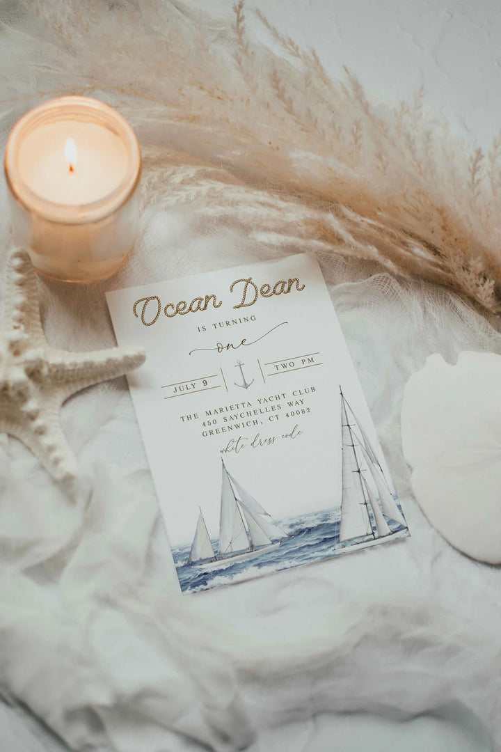 Nautical Invitation Mockup - Beach Theme Mockup - Ocean Theme Mockup - Seashells Invitation Mockup - Boho Beach Mockup - Airy Beach Mockup