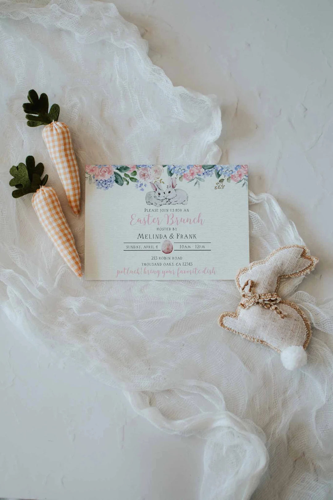 Easter Invitation Mockup - Easter Mockup - Spring Invitation Mockup - Bunny Mockup - Easter Theme Mockup - Spring Mockup - Neutral Easter