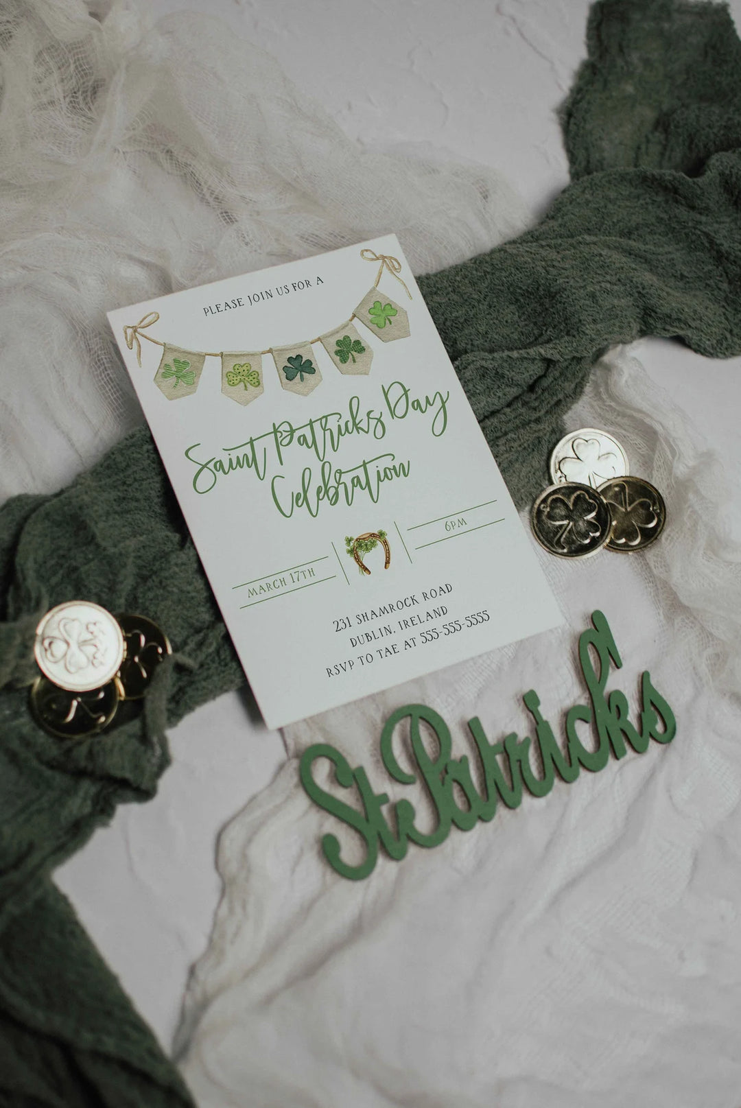 Saint Patricks Day Mockup - St. Patricks Day Invitation Mockup - St Patties Day Mockup - Irish Invitation Mockup - Holiday Invitation Mockup