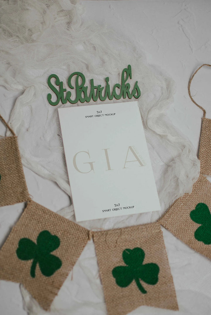 Saint Patrick's Day Invitation Mockup - Irish Party Invitation Mockup - Shamrocks Inivtation Mockup - St. Patricks Mockup - Boho St Patricks