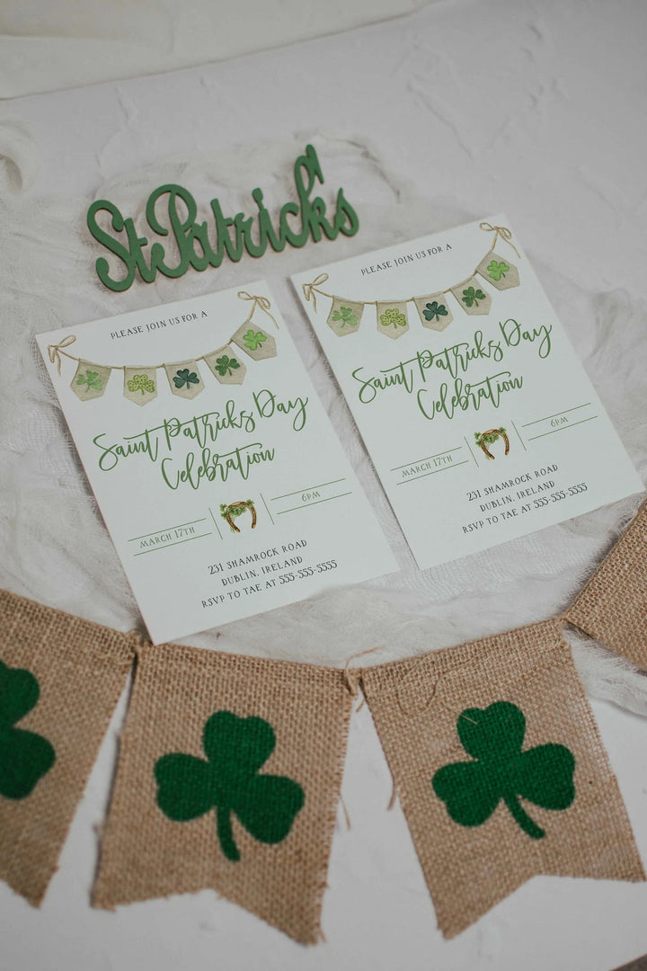 Irish Invitation Mockup - Double Invitation Mockup - Saint Patricks Day Mockup - St. Patties Day Mockup - St. Patricks Mockup - Boho Mockup