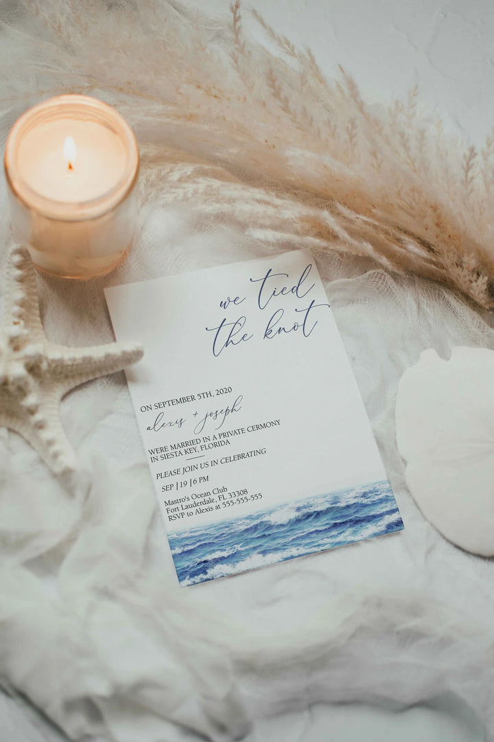 Nautical Invitation Mockup - Beach Theme Mockup - Ocean Theme Mockup - Seashells Invitation Mockup - Boho Beach Mockup - Airy Beach Mockup