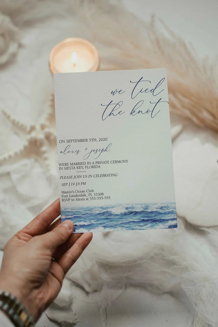 Beach Invitation Mockup - Ocean Invitation Mockup - Styled Invitation Mockup - Light Airy Mockup - Boho Neutral Invitation Mockup - Flatlay