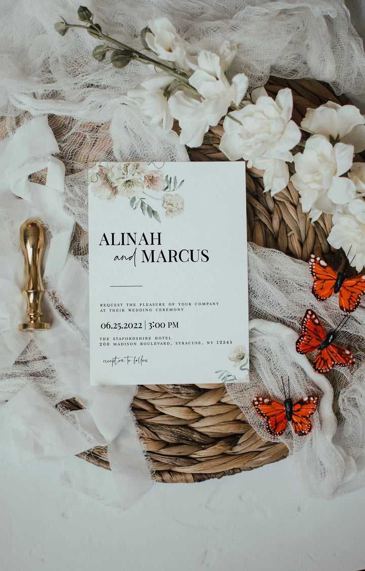 Neutral Invitation Mockup - Simple Invitation Mockup - 5x7 Invitation Mockup - Boho Invitation Mockup - Baby Shower Invitation Mockup - 5x7