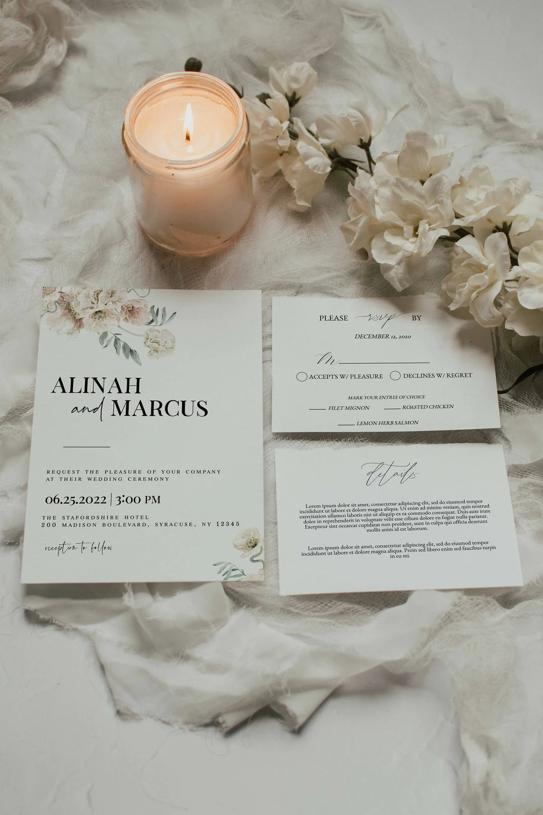 Invitation Mockup - Simple Suite Mockup - Invitation Suite Mockup - Invitation RSVP Mockup - Insert Card Mockup - Neutral Mockup - Floral